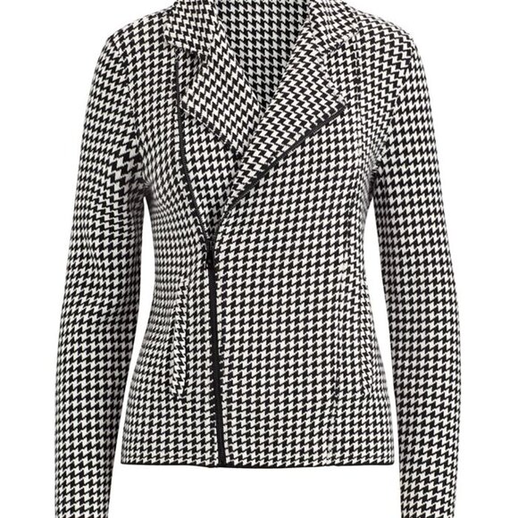 Lauren Ralph Lauren Houndstooth Moto Jacket NWT Women’s Small - Picture 2 of 3